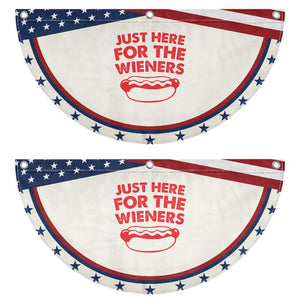 4th of July Just Here For The Wieners Patriotic Fan Flag Funny Hot Dog Independence Day Weenies