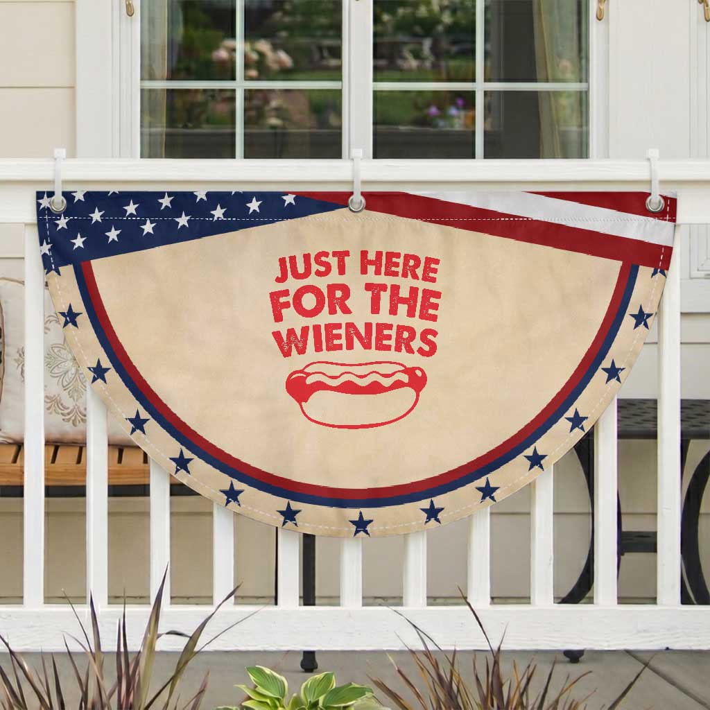 4th of July Just Here For The Wieners Patriotic Fan Flag Funny Hot Dog Independence Day Weenies
