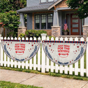 4th of July Just Here For The Wieners Patriotic Fan Flag Funny Hot Dog Independence Day Weenies