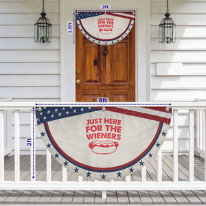 4th of July Just Here For The Wieners Patriotic Fan Flag Funny Hot Dog Independence Day Weenies