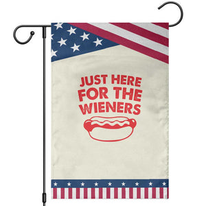 4th of July Just Here For The Wieners Garden Flag Funny Hot Dog Independence Day Patriotic Weenies TS10 Modern Beige Blue Print Your Wear