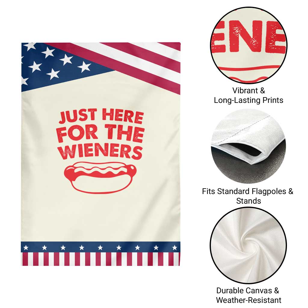 4th of July Just Here For The Wieners Garden Flag Funny Hot Dog Independence Day Patriotic Weenies TS10 Print Your Wear