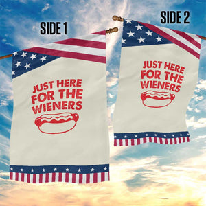 4th of July Just Here For The Wieners Garden Flag Funny Hot Dog Independence Day Patriotic Weenies TS10 Print Your Wear
