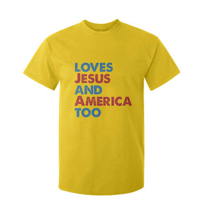 Loves Jesus and America Too T Shirt For Kid 4th of July Patriotic TS10 Daisy Print Your Wear