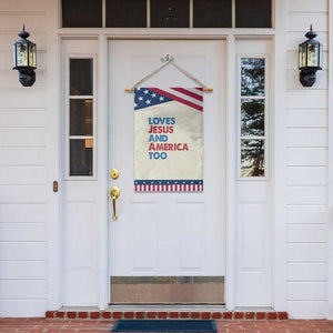 Loves Jesus and America Too Garden Flag 4th of July Patriotic TS10 Print Your Wear