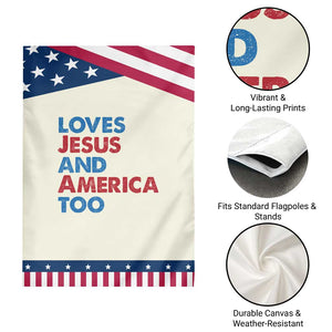 Loves Jesus and America Too Garden Flag 4th of July Patriotic TS10 Print Your Wear