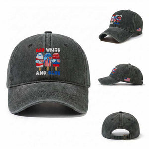 Red White Blue Popsicle 4th of July Washed Cotton Baseball Cap Patriotic USA Flag TS10 Washed Cap Universal Fit Dark Green Print Your Wear