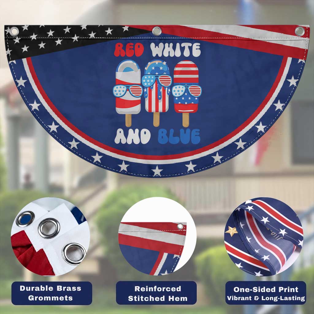 Red White Blue Popsicle 4th of July Patriotic Fan Flag USA Flag