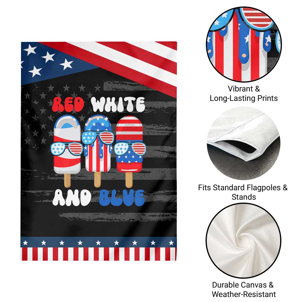Red White Blue Popsicle 4th of July Garden Flag Patriotic USA Flag TS10 Print Your Wear