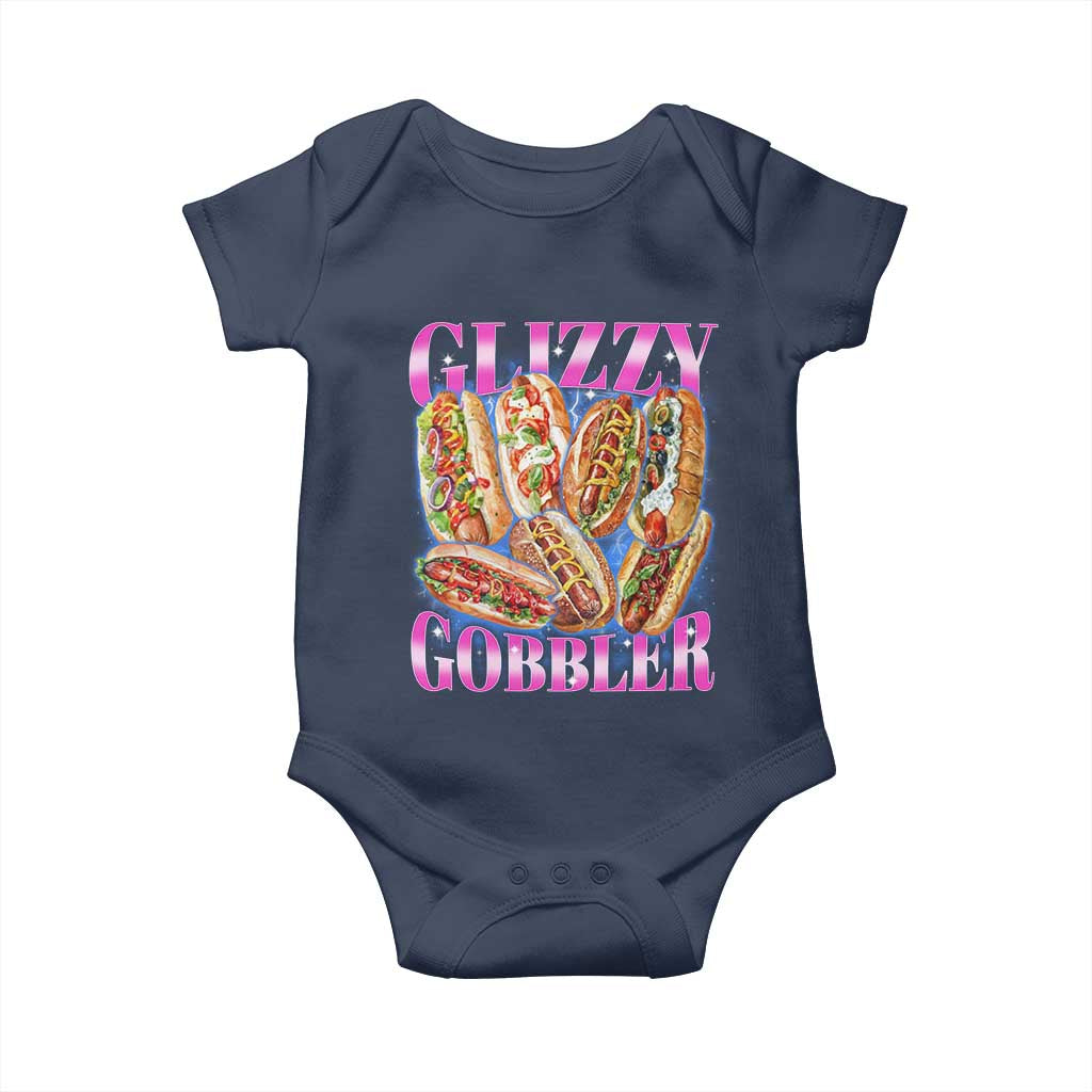 Glizzy Gobbler Hot Dog Meme Baby Onesie Meme Hilarious Hotdog Glizzy Lovers TS10 Navy Print Your Wear