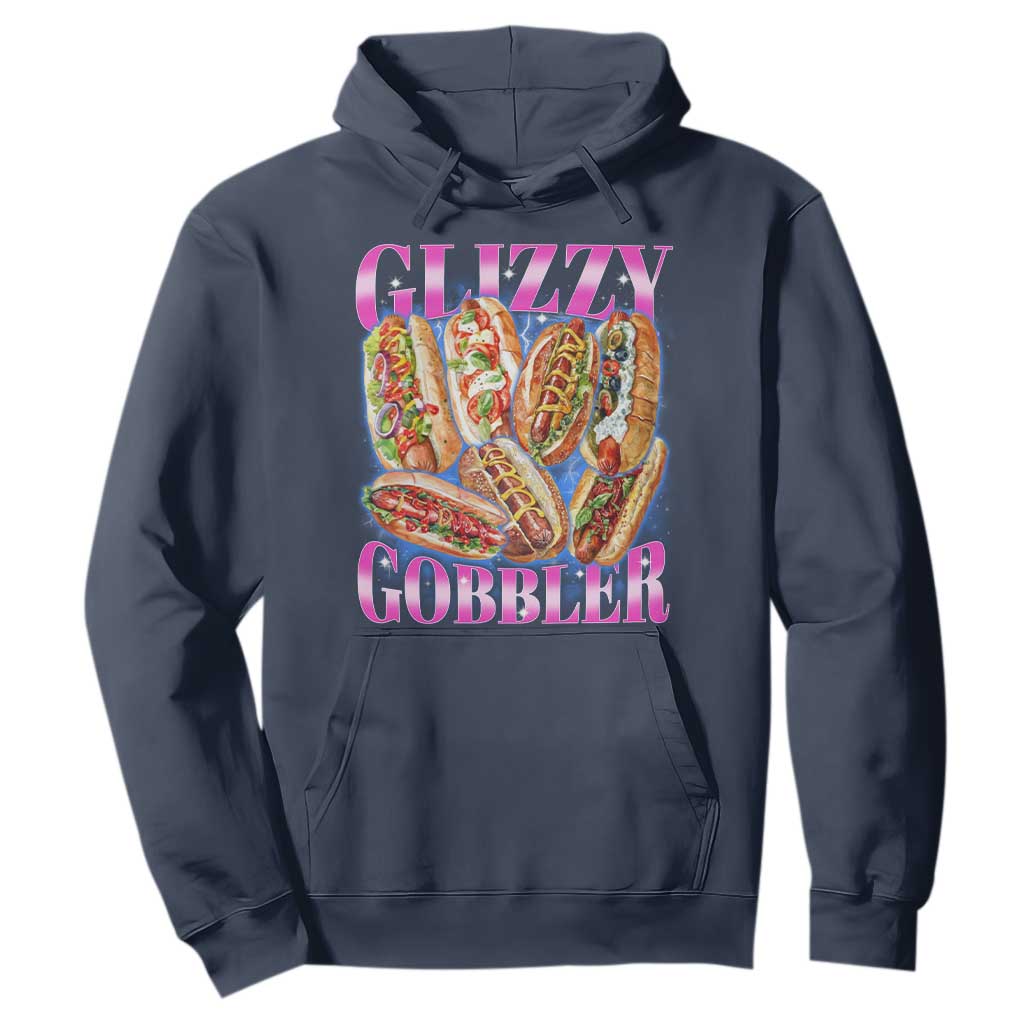 Glizzy Gobbler Hot Dog Meme Hoodie Meme Hilarious Hotdog Glizzy Lovers TS10 Navy Print Your Wear