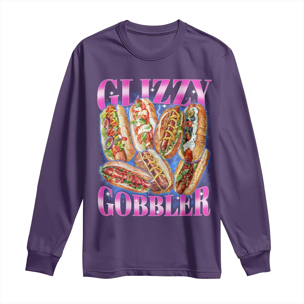 Glizzy Gobbler Hot Dog Meme Long Sleeve Shirt Meme Hilarious Hotdog Glizzy Lovers TS10 Purple Print Your Wear