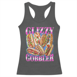 Glizzy Gobbler Hot Dog Meme Racerback Tank Top Meme Hilarious Hotdog Glizzy Lovers TS10 Dark Heather Print Your Wear