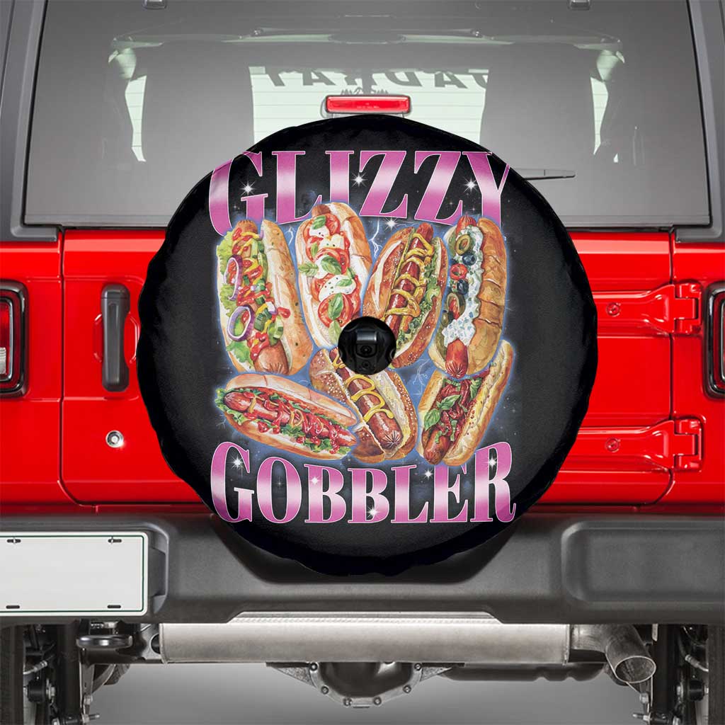 Glizzy Gobbler Hot Dog Meme Spare Tire Cover Meme Hilarious Hotdog Glizzy Lovers TS10 Black Print Your Wear
