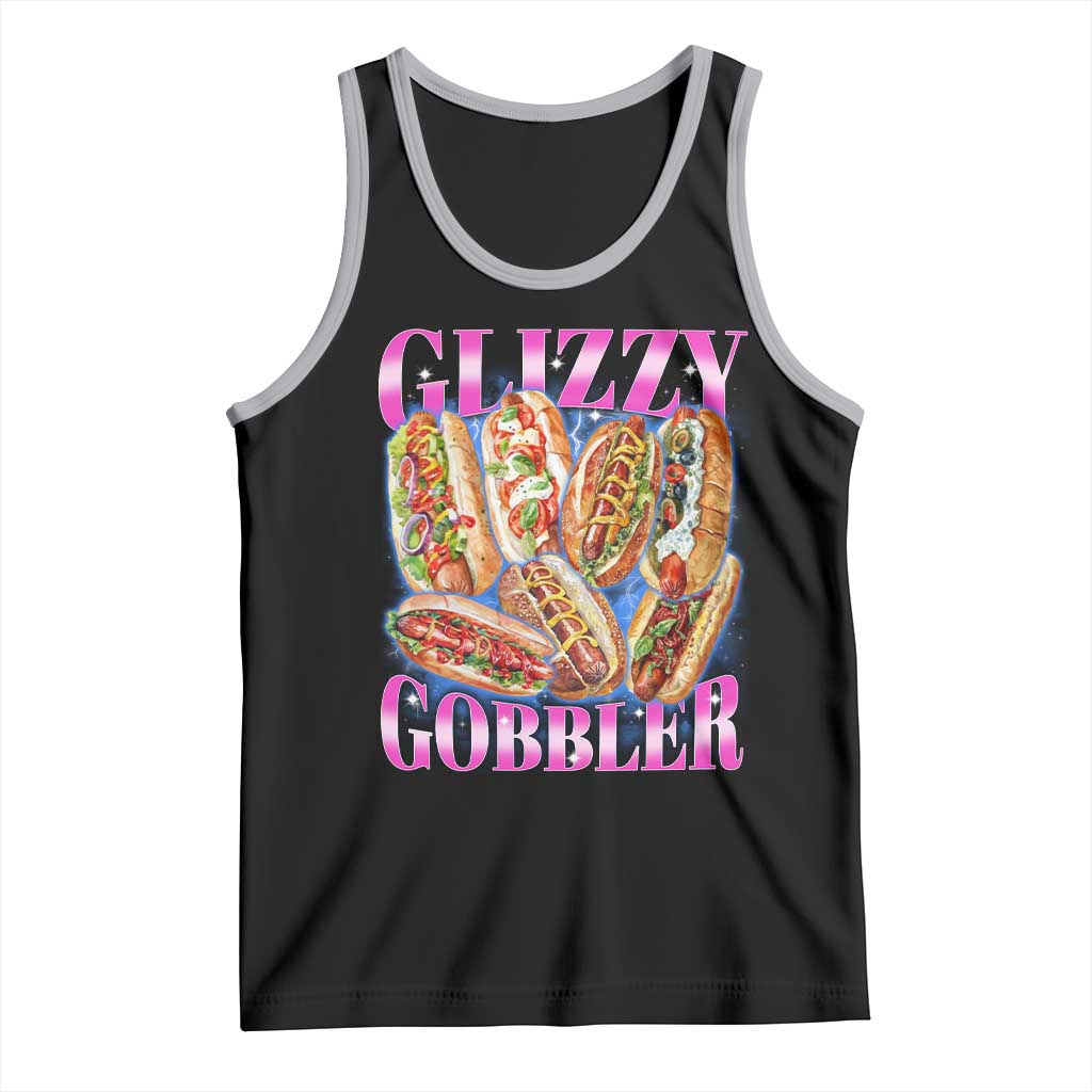 Glizzy Gobbler Hot Dog Meme Tank Top Meme Hilarious Hotdog Glizzy Lovers TS10 Black Athletic Heather Print Your Wear