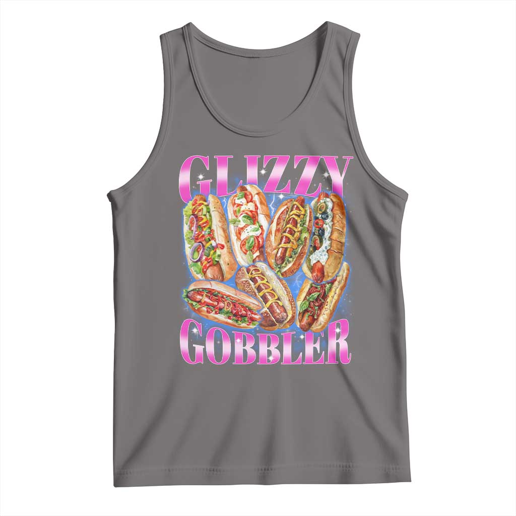 Glizzy Gobbler Hot Dog Meme Tank Top Meme Hilarious Hotdog Glizzy Lovers TS10 Deep Heather Print Your Wear
