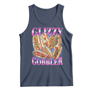 Glizzy Gobbler Hot Dog Meme Tank Top Meme Hilarious Hotdog Glizzy Lovers TS10 Navy Print Your Wear