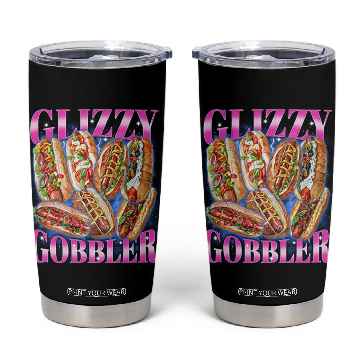Glizzy Gobbler Hot Dog Meme Tumbler Cup Meme Hilarious Hotdog Glizzy Lovers TS10 Black Print Your Wear