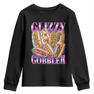 Glizzy Gobbler Hot Dog Meme Youth Sweatshirt Meme Hilarious Hotdog Glizzy Lovers TS10 Black Print Your Wear