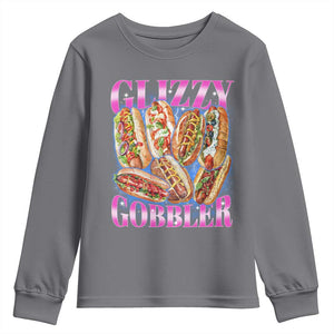 Glizzy Gobbler Hot Dog Meme Youth Sweatshirt Meme Hilarious Hotdog Glizzy Lovers TS10 Charcoal Print Your Wear