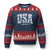 Floral USA Ugly Christmas Sweater Est 1776 Patriotic American Girl 4th of July TS10 Navy Red Print Your Wear
