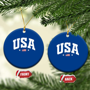 USA Ceramic Ornament American Flag Patriotic 4th of July TS10 1pc Blue Print Your Wear