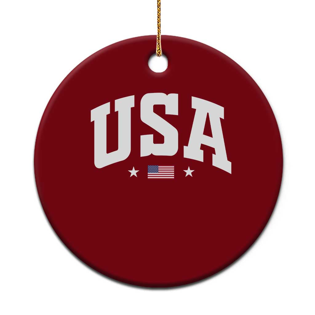 USA Ceramic Ornament American Flag Patriotic 4th of July TS10 1pc Red Print Your Wear