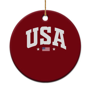 USA Ceramic Ornament American Flag Patriotic 4th of July TS10 1pc Red Print Your Wear