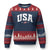 USA Ugly Christmas Sweater American Flag Patriotic 4th of July TS10 Navy Red Print Your Wear