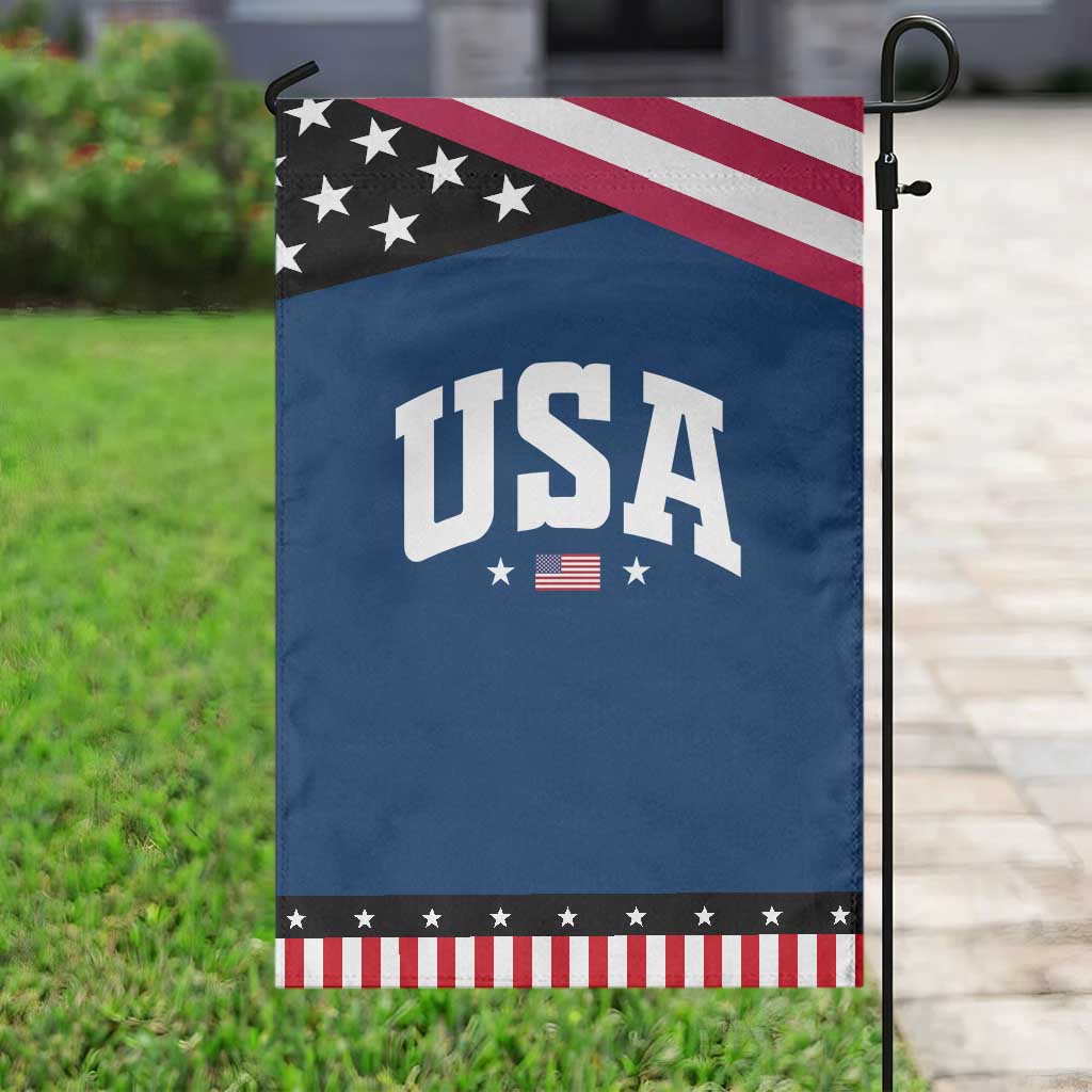 USA Garden Flag American Flag Patriotic 4th of July TS10 Classic Blue Black Print Your Wear
