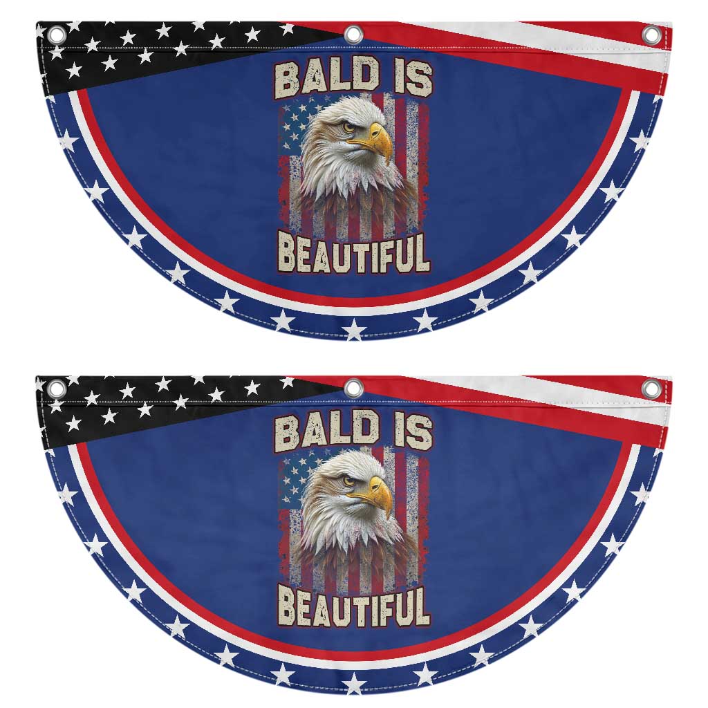 American Flag Bald Eagle Patriotic Fan Flag Bald Is Beautiful Retro 4th of July Independence Day