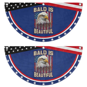 American Flag Bald Eagle Patriotic Fan Flag Bald Is Beautiful Retro 4th of July Independence Day
