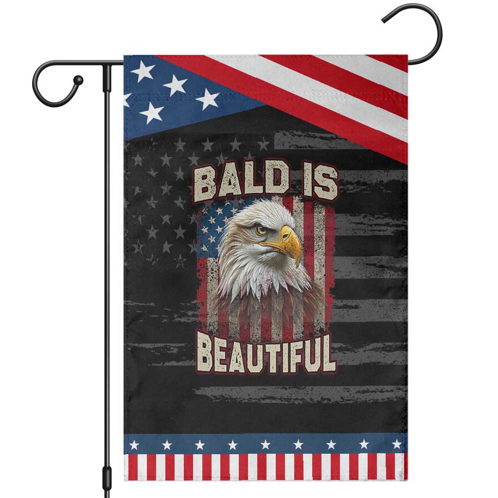 American Flag Bald Eagle Garden Flag Bald Is Beautiful Retro 4th of July Independence Day TS10 Distressed Black Blue Print Your Wear
