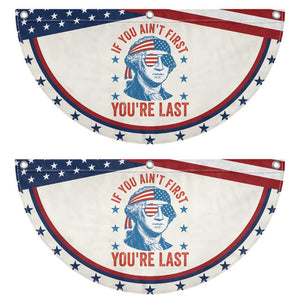 Funny 4th Of July Patriotic Fan Flag George Washington Stay Strapped Or Get Clapped
