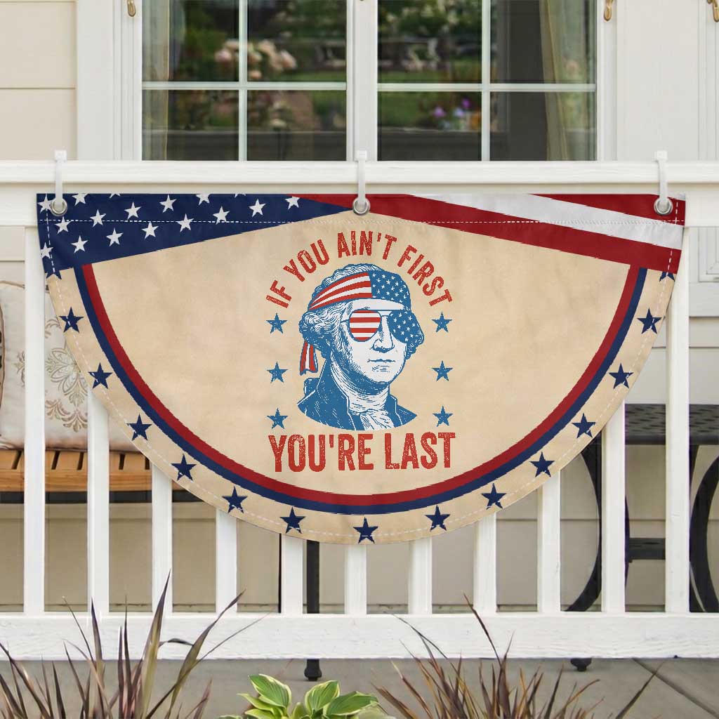 Funny 4th Of July Patriotic Fan Flag George Washington Stay Strapped Or Get Clapped