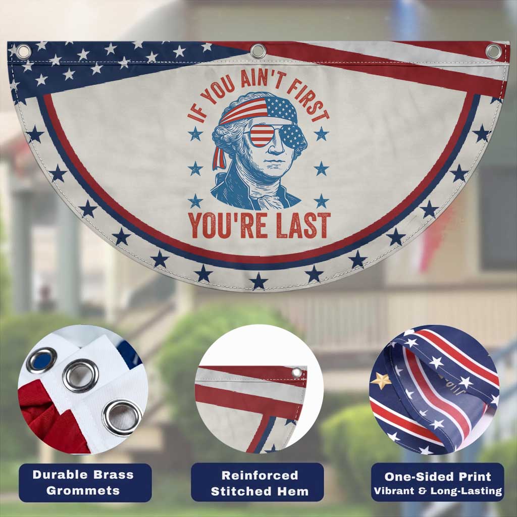 Funny 4th Of July Patriotic Fan Flag George Washington Stay Strapped Or Get Clapped
