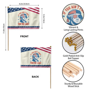 Funny 4th Of July Patriotic Handheld Flag George Washington Stay Strapped Or Get Clapped TS10 Print Your Wear