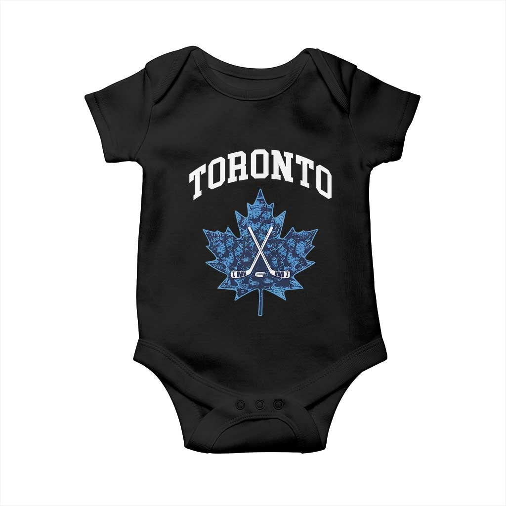 Vintage Canada Hockey Baby Onesie Maple Leafs TS10 Black Print Your Wear