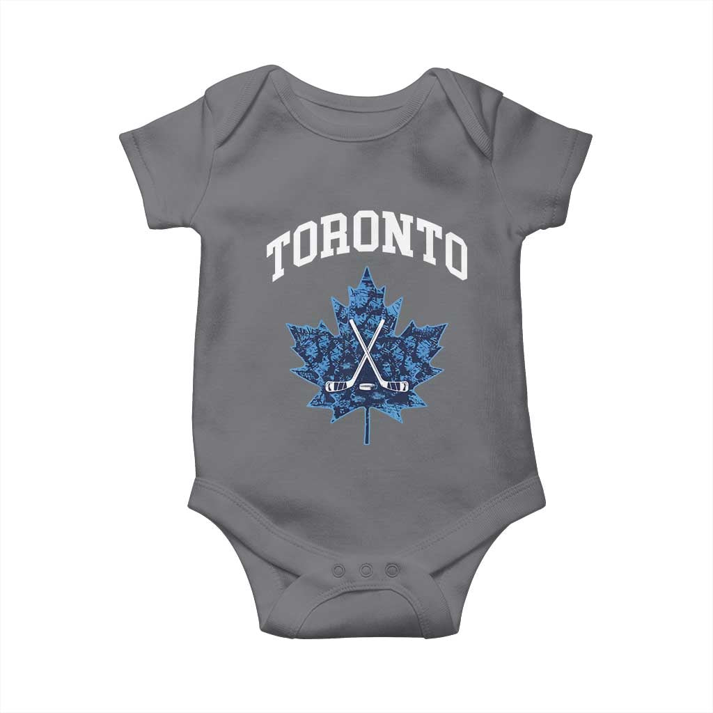 Vintage Canada Hockey Baby Onesie Maple Leafs TS10 Charcoal Print Your Wear