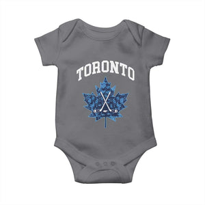 Vintage Canada Hockey Baby Onesie Maple Leafs TS10 Charcoal Print Your Wear