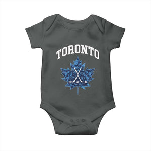 Vintage Canada Hockey Baby Onesie Maple Leafs TS10 Dark Heather Print Your Wear