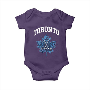 Vintage Canada Hockey Baby Onesie Maple Leafs TS10 Purple Print Your Wear