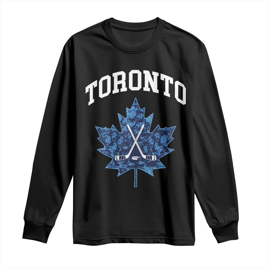 Vintage Canada Hockey Long Sleeve Shirt Maple Leafs TS10 Black Print Your Wear