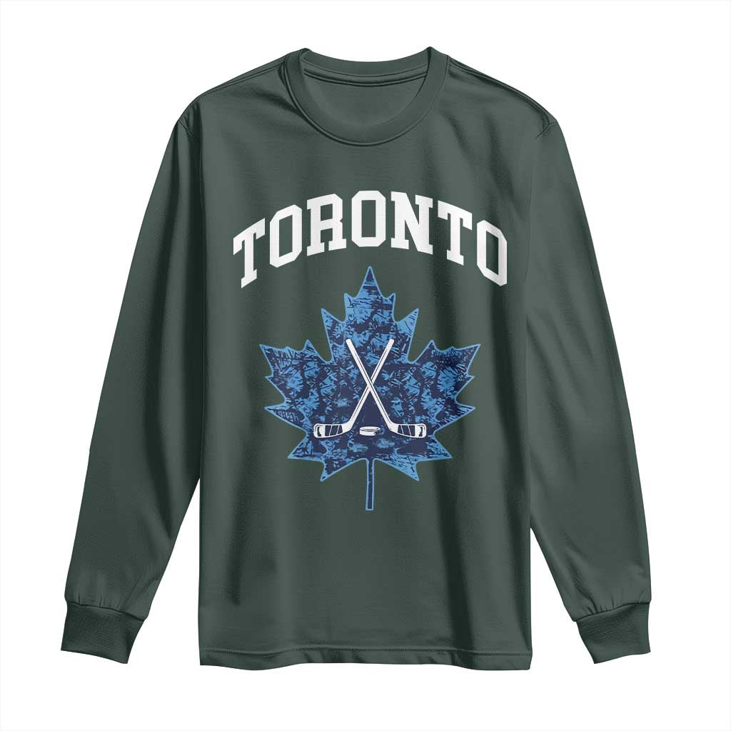 Vintage Canada Hockey Long Sleeve Shirt Maple Leafs TS10 Dark Forest Green Print Your Wear