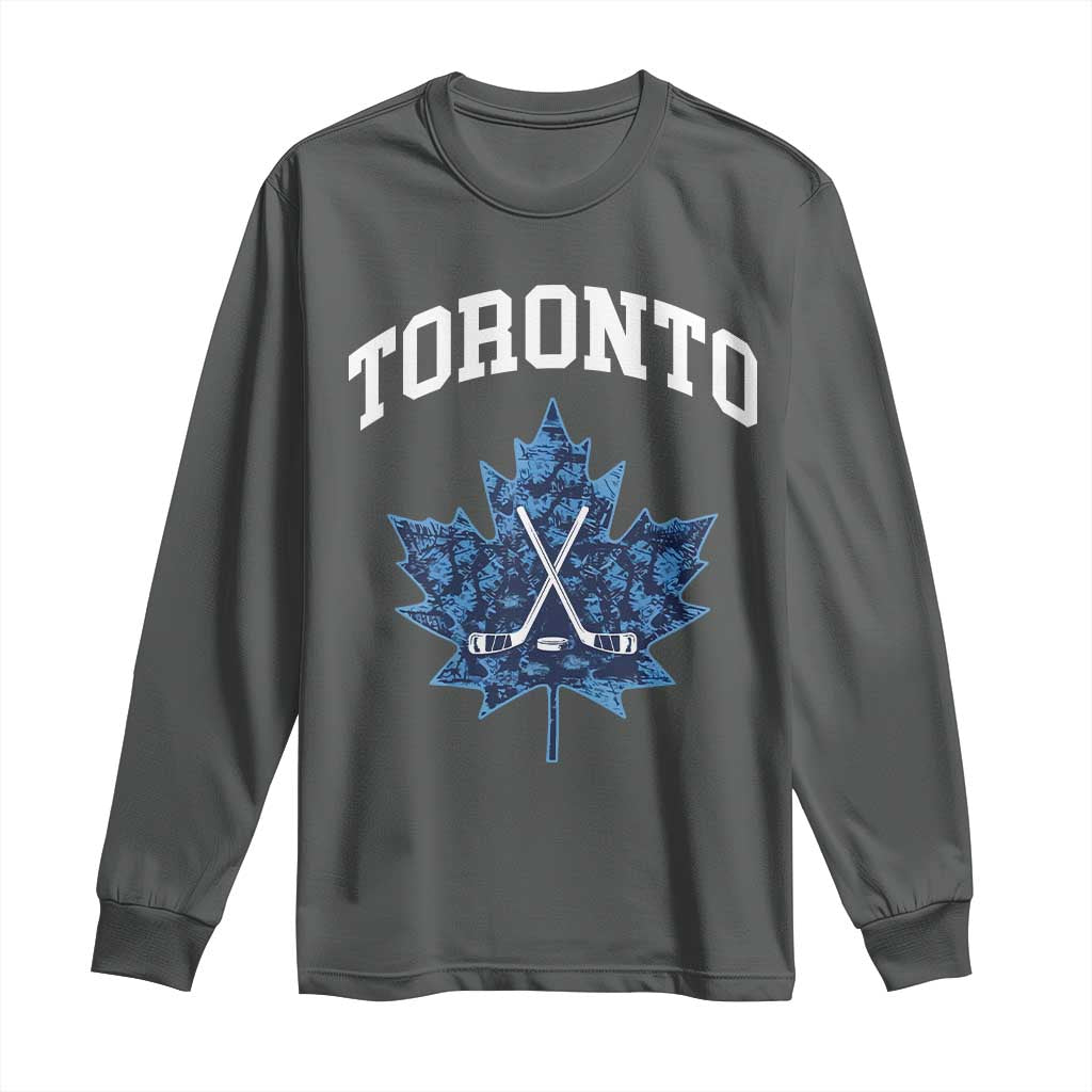 Vintage Canada Hockey Long Sleeve Shirt Maple Leafs TS10 Dark Heather Print Your Wear