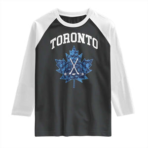 Vintage Canada Hockey Raglan Shirt Maple Leafs TS10 Black White Print Your Wear