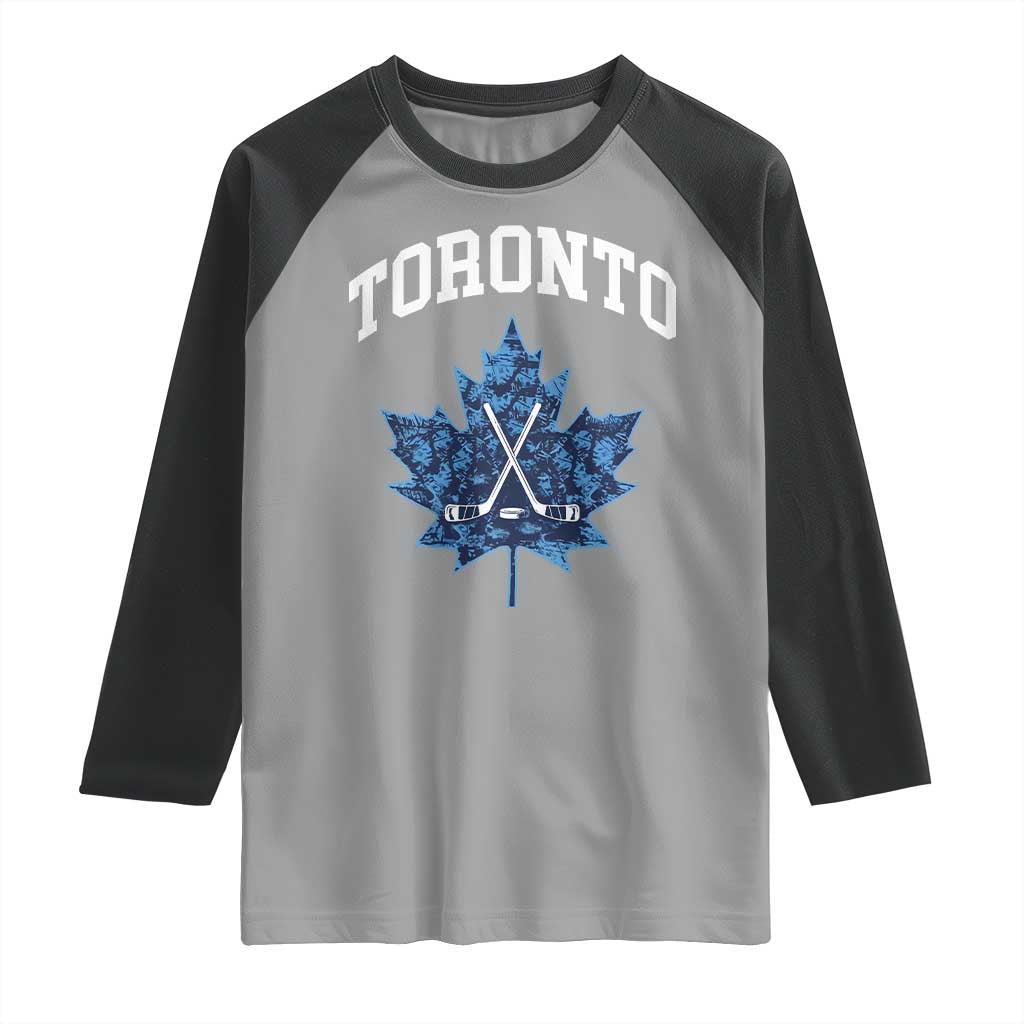 Vintage Canada Hockey Raglan Shirt Maple Leafs TS10 Sport Gray Black Print Your Wear