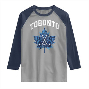 Vintage Canada Hockey Raglan Shirt Maple Leafs TS10 Sport Gray Navy Print Your Wear