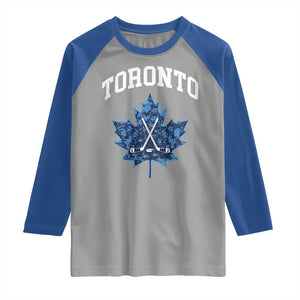 Vintage Canada Hockey Raglan Shirt Maple Leafs TS10 Sport Gray Royal Print Your Wear