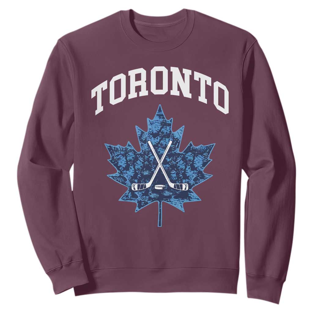 Vintage Canada Hockey Sweatshirt Maple Leafs TS10 Maroon Print Your Wear